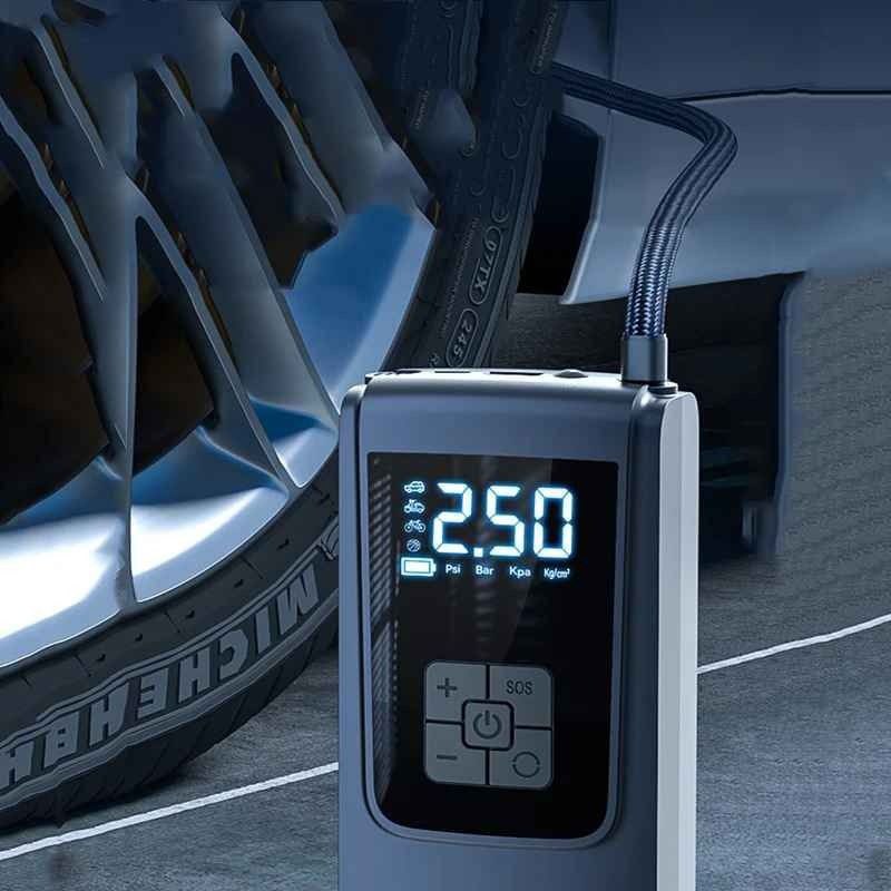 Gonfleur de pneus sans fil à charge rapide avec une puissance forte pour les voitures, les motos