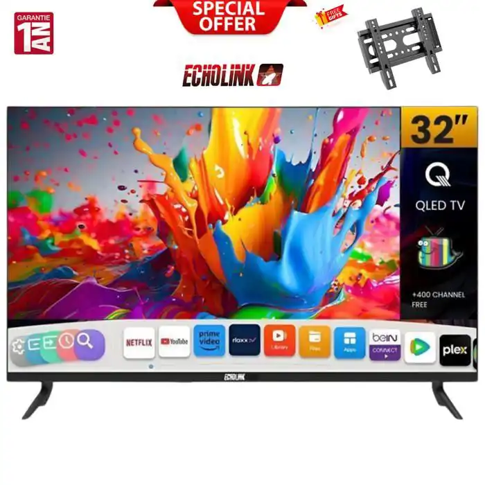 TV QLED 32" - ECHOLINK - Q32WM - WhaleOS - Bluetooth - Support Gratuit
