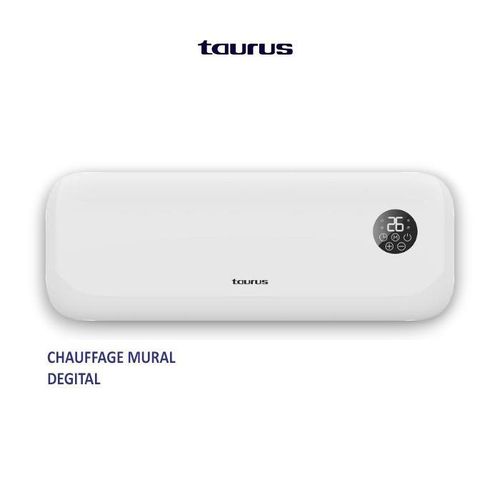 Taurus Chauffage électrique mural avec 2 puissances 3 modes fonction ventilateur, 2000w écran digitale télécommande