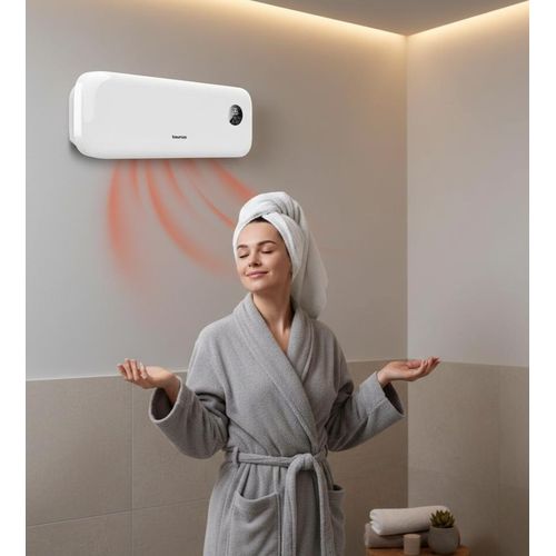 aurus Chauffage électrique mural pour salle de bain, salon et chambre 2 puissances 3 modes fonction ventilateur, 2000w écran digitale télécommande