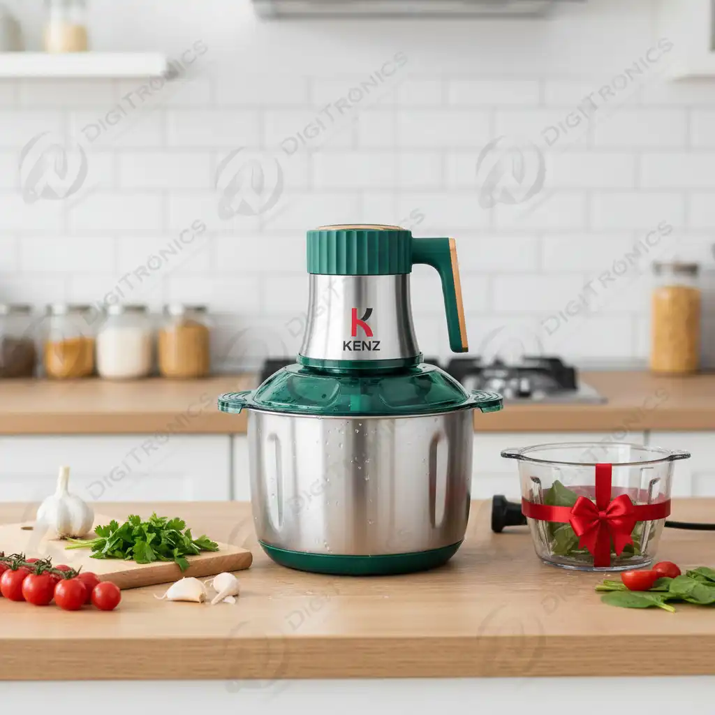 Hachoir électrique 3L 1000W + bol en verre, 5 vitesses, vert, JN-6347
