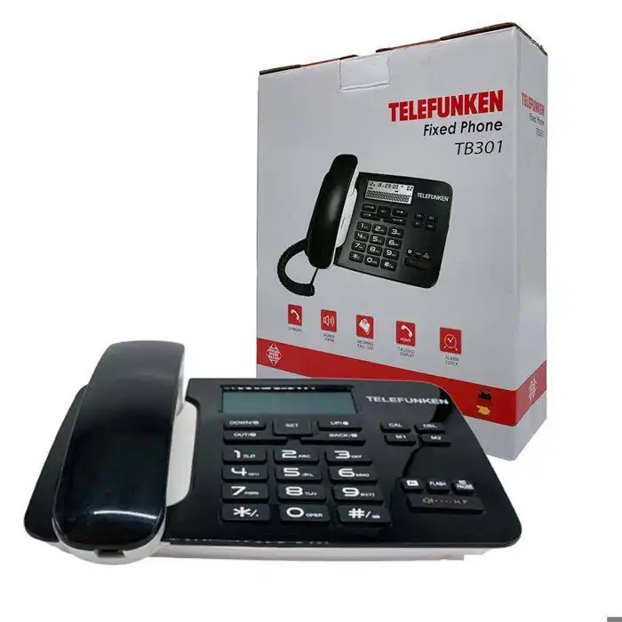 Téléphone Fixe Fil POSTE TELEPHONIQUE TELEFUNKEN TB301 B/W