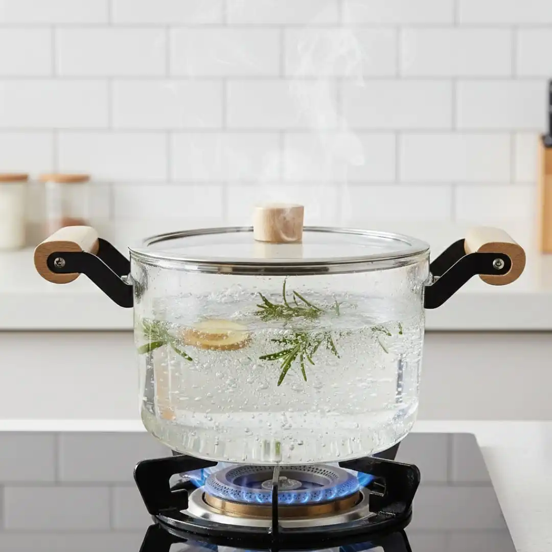 Marmite en Verre-resistante à la chaleur-compatible tous feux -soupière -grande capacité -3,5L