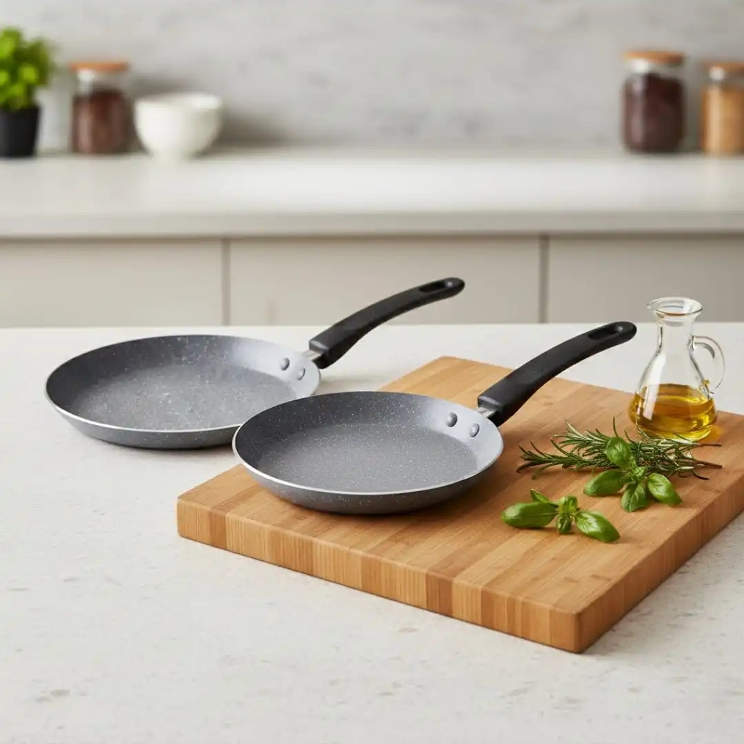 Lot 2 crêpières– -poêle crêpes-20cm&24cm-gris ou noir