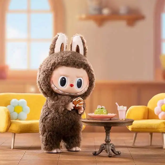 Labubu tissu mystérieux boîte aveugle cœur battement Macaron série poupée Labu tissu peluche sac à dos pendentif,