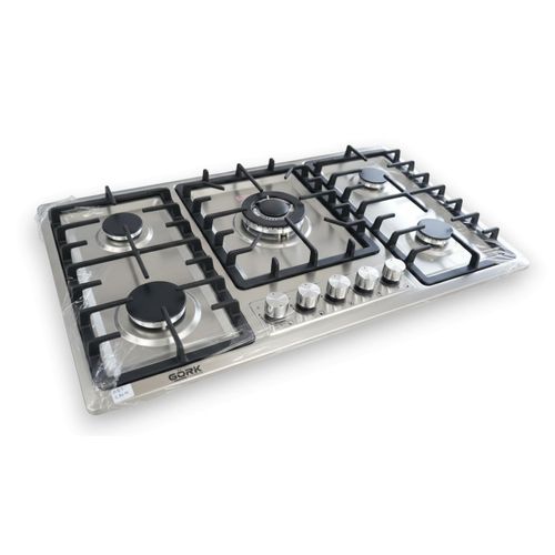Gork International Plaque de cuisson à gaz encastrable inox 5 feux