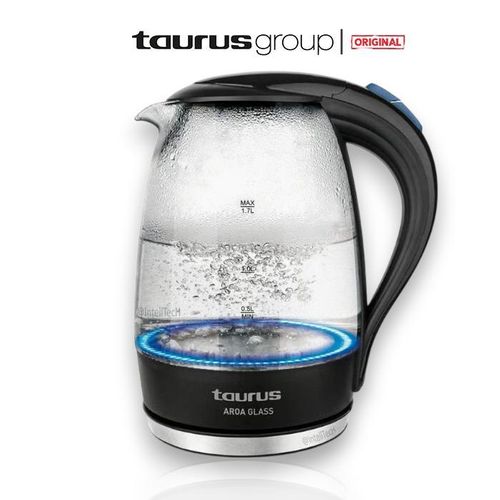 Taurus Bouilloire en verre cristal Aroa Glass 1.7L rotation à 360° 2200W