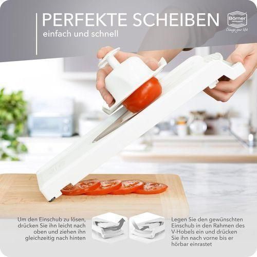 V-Slicer Plus Mandoline, TrendLine Mandoline Starter Set- Trancheuse à légumes (V-Slicer) - Set de trancheuses de cuisine- mandoline V3 TrendLine Börner