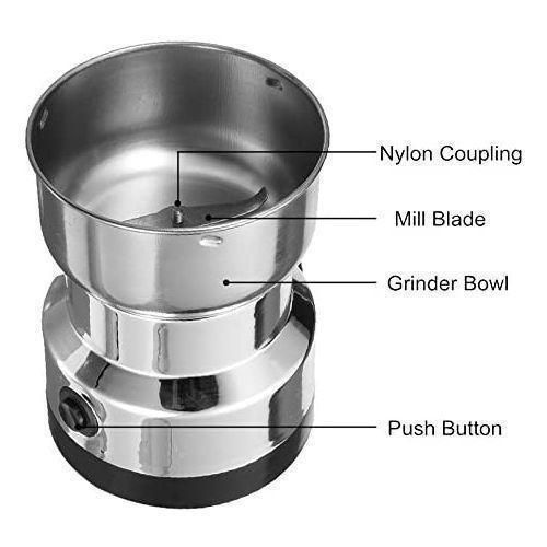 Moulin à café électrique, épices avec lames en acier inoxydable, pour lin, noix, poivre, épices et graines de café