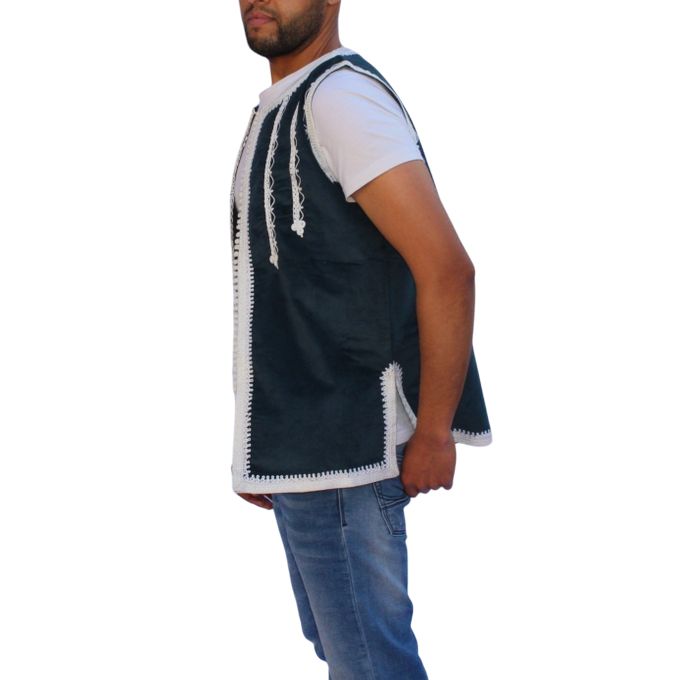 Jabador Maroc Jillet velours - bleu turquoise.