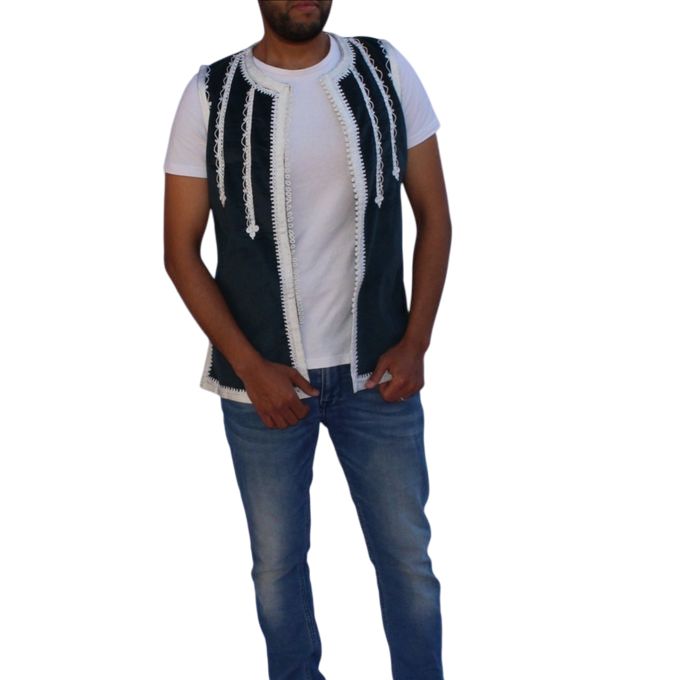 Jabador Maroc Jillet velours - bleu turquoise.