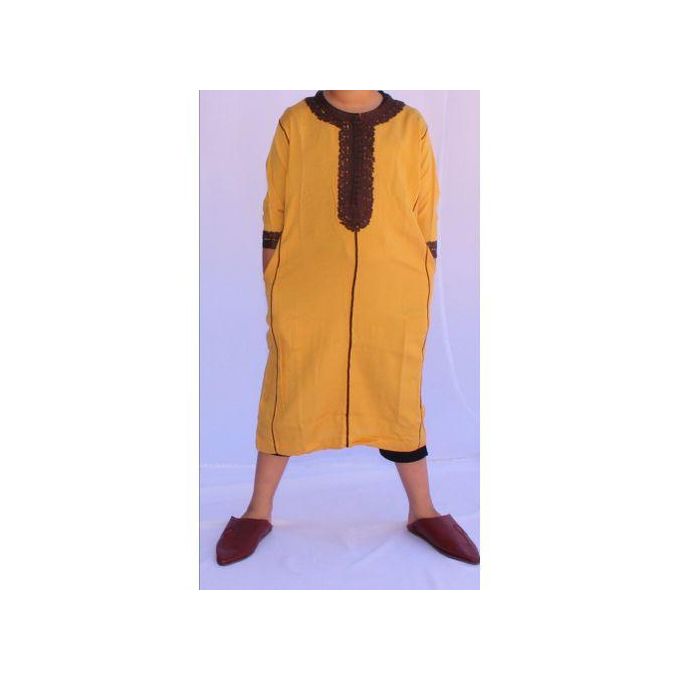 Jabador Maroc Caftan petit khalil garçon - moutarde