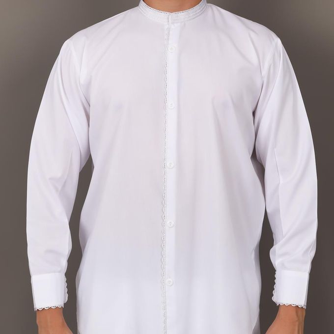 Image de Jabador Maroc Chemise "Dffira" et pantalon kandrissi 100/100 coton -blanc . - Default Brand