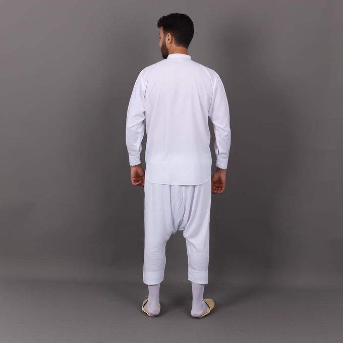 Image de Jabador Maroc Chemise "Dffira" et pantalon kandrissi 100/100 coton -blanc . - Default Brand