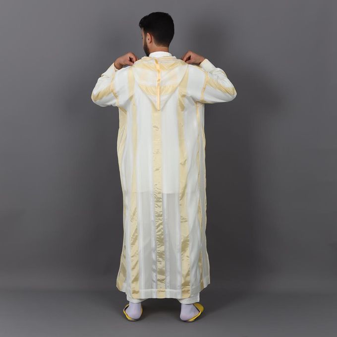 Jabador Maroc Djellaba chaara a la main haute couture - Doré