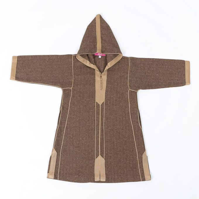 Jabador Maroc Djellaba Flanelle Garçon haute qualité - Tabac