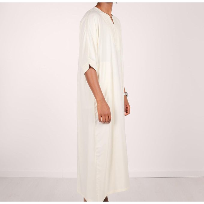 Jabador Maroc Gandoura simple100/100 coton qualité supérieure -blanc cassé