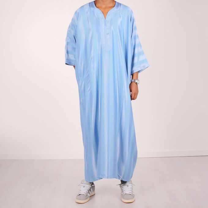Jabador Maroc Gandoura Jawhara homme/ Blanc Ciel