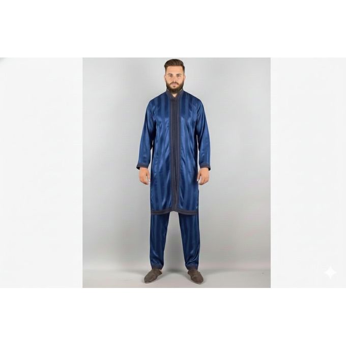 Jabador Maroc Djellaba Soussdi Debbana Homme - Bleu marine .