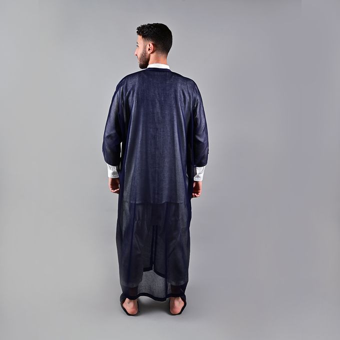 Jabador Maroc Gandoura soussdi à la main - Bleu Nuit