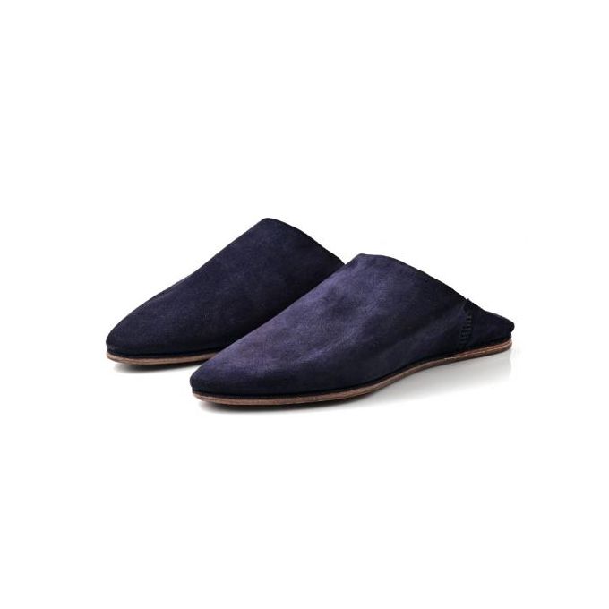 Jabador Maroc Babouche daim premium Garçon - Bleu nuit