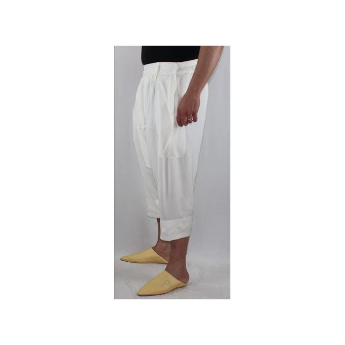 Jabador Maroc Pantalon kandrissi 100/100 coton -blanc cassé