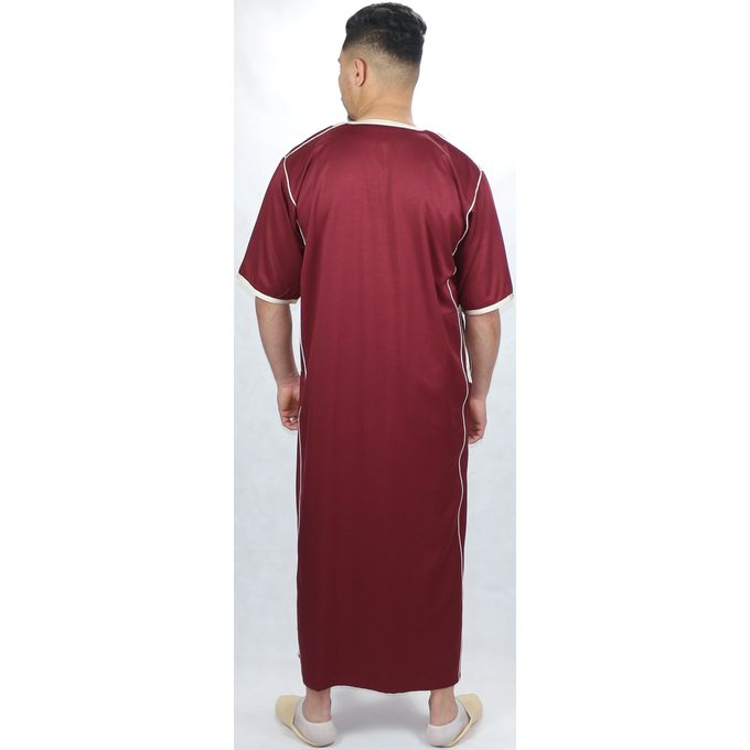 Jabador Maroc Caftan Anbar haute qualité Homme - Grenat