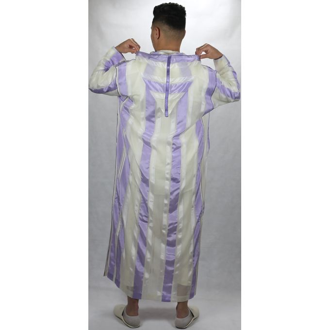 Jabador Maroc Djellaba شعرة a la main haute couture - mauve