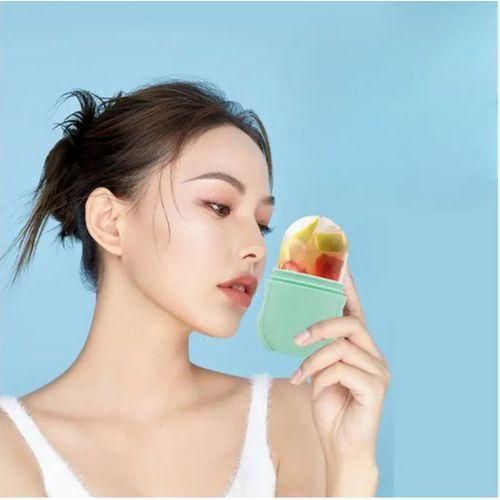 2 pcs Rouleau de glace pour le visage, éclaircit la peau, moule à glace réutilisable pour le visage, glace pour le visage pour raffermir la peau, support à glace en silicone
