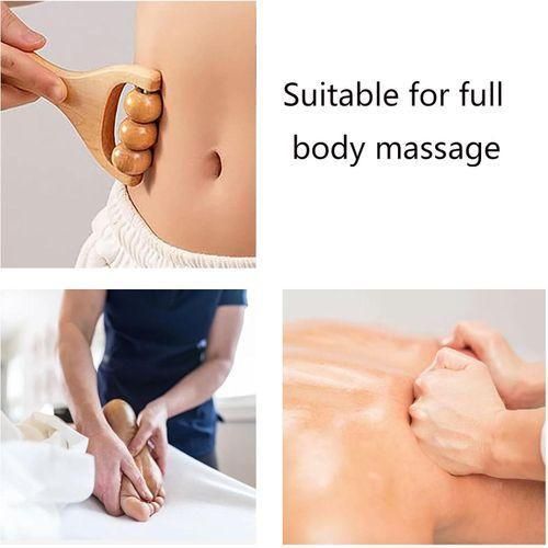 Lot de 2 rouleaux de massage en bois pour les mains, massage musculaire, outils de massage en bois, auto-massage, taille, cuisse, dos