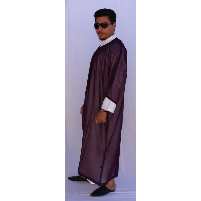 Jabador Maroc Gandoura soussdi a la main haute couture- mauve