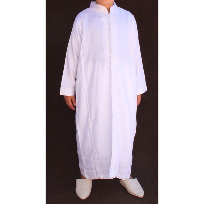 Jabador Maroc Farajia petit sultan garçon 100/100 coton - blanc.