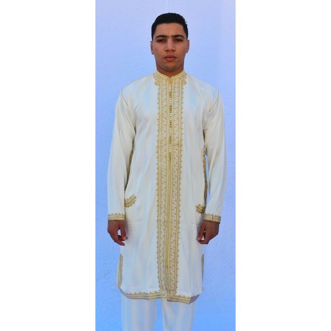 Jabador Maroc Caftan sultan garçon-blanc cassé