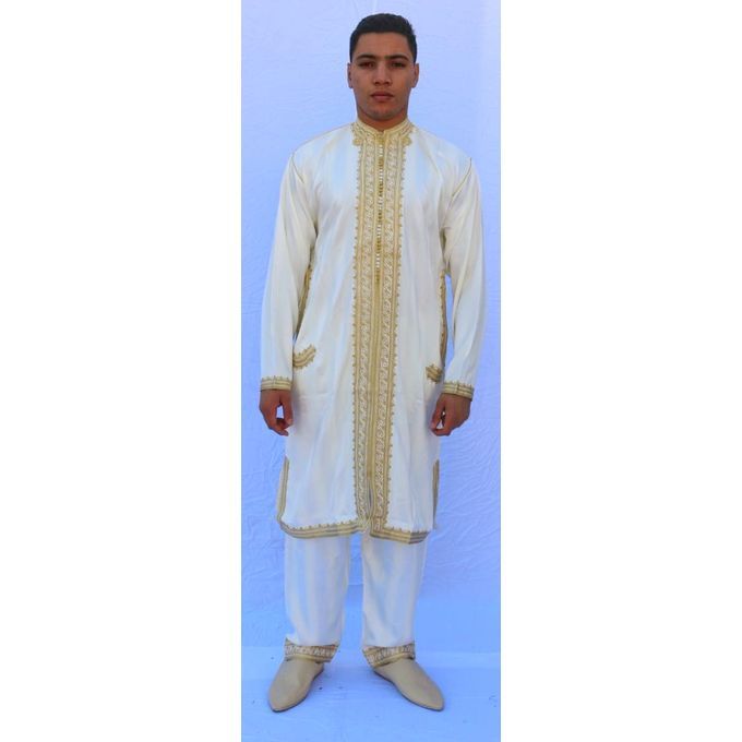 Jabador Maroc Caftan sultan garçon-blanc cassé