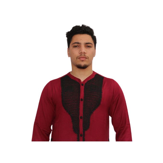 Jabador Maroc Jabador KHAN 100/100 coton haute couture- Bordeaux