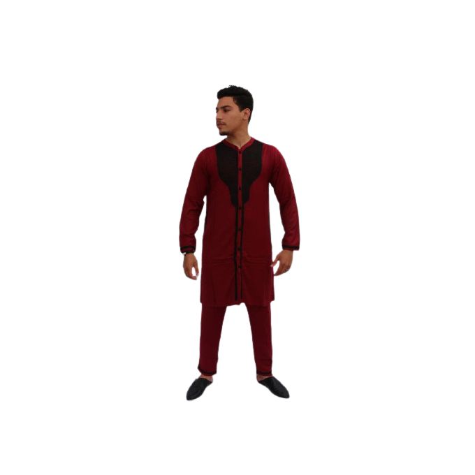 Jabador Maroc Jabador KHAN 100/100 coton haute couture- Bordeaux