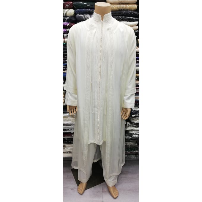 Jabador Maroc Tissu chaara(شعرة) - Blanc cassé/Blanc cassé 3.00/1.50