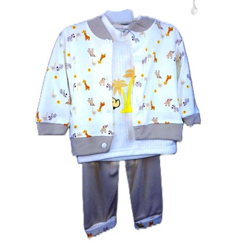 Ensemble Pyjama 2 Pièces Bébé Fille - Tunique Rose Côtelée & Pantalon Multicolore