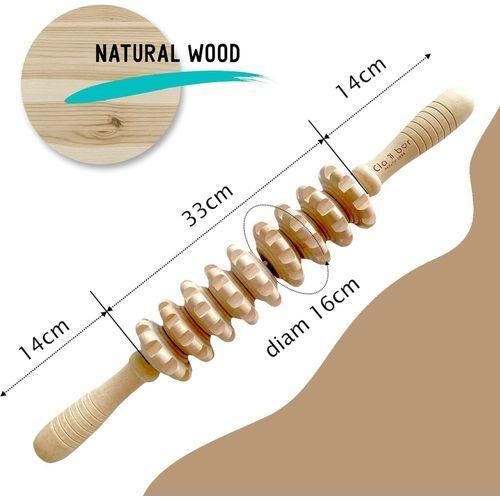 Rouleau de massage Bouncy Premium au design incurvé, outils de massage thérapeutique en bois pour la sculpture du corps