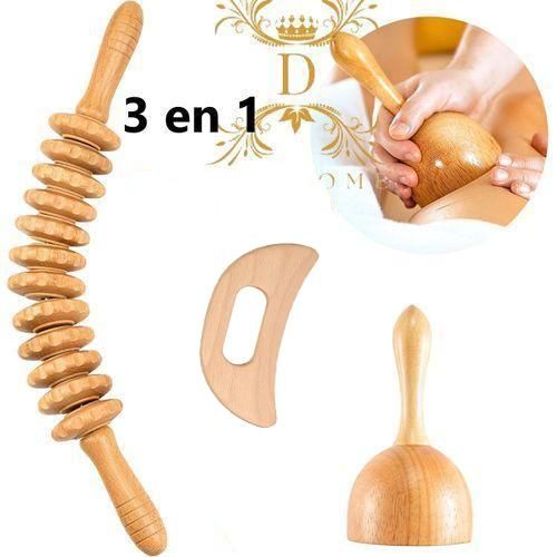 Ensemble de massage thérapeutique au bois, kit de thérapie au bois professionnel 3 en 1, masseur de drainage lymphatique, sculpture corporelle, anti-cellulite