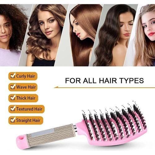 Brosse à cheveux démêlante en nylon pour démêler facilement les cheveux bouclés, brosse magique démêlante, incurvée et ventilée pour démêler les cheveux humides ou secs ( 1 pièce)