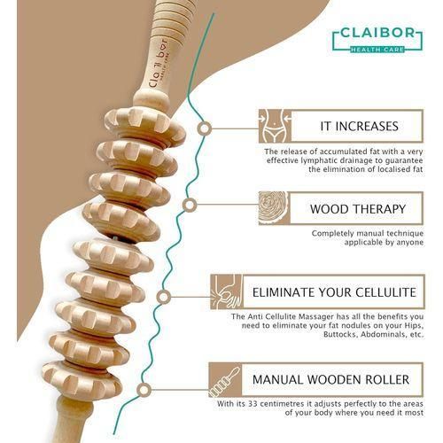 Rouleau de massage Bouncy Premium au design incurvé, outils de massage thérapeutique en bois pour la sculpture du corps,