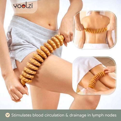 Rouleau de massage incurvé en bois - Rouleau de massage en bois de 15,6 pouces pour le corps