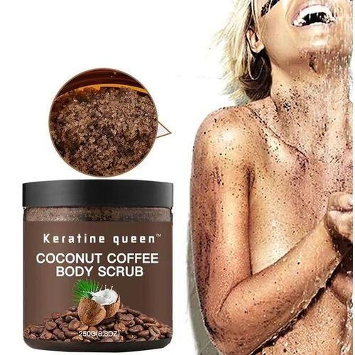 keratine queen Gommage Café & Noix de coco pour visage & corps, douce et exfoliant 100% naturel