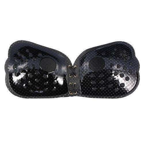 Soutien-gorge invisible en silicone auto-adhésif respirant push up (Noir A)