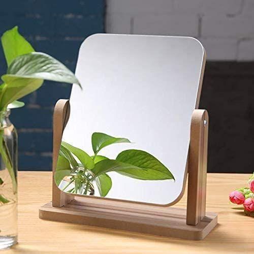Miroir de Maquillage rectangulaire en bois miroir de bureau rotatif Miroir de table