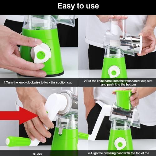 Mandoline Trancheuse à Légumes Multifonction avec 3 Rotary Lames