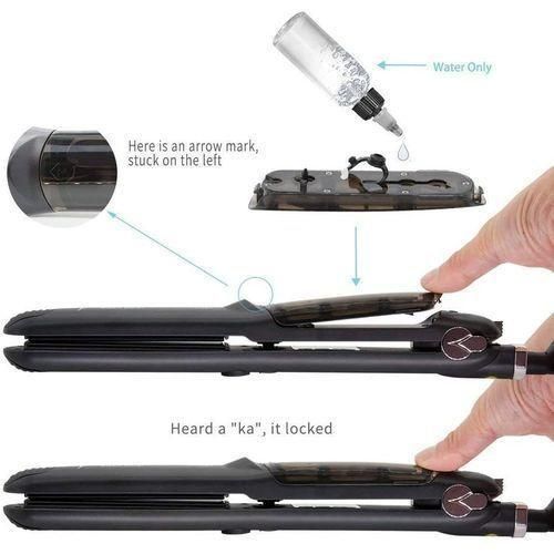 Healthy And Silky Lisseur vapeur cheveux professionnel en céramique vapeur huile Steampod redressant fer à friser pour femmes