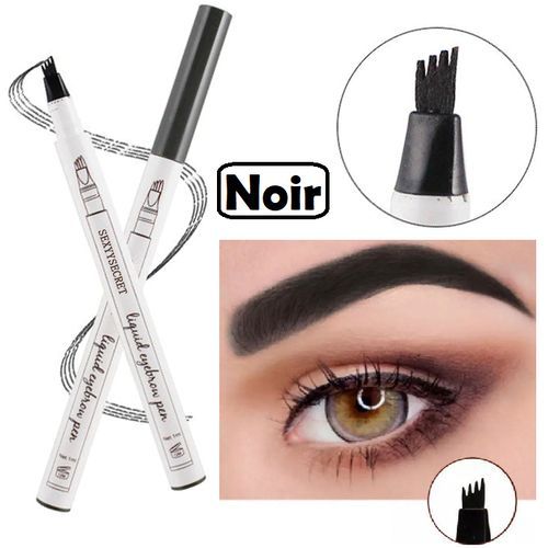 Crayon à Sourcils Noir 4-tête de Précision Imperméable Longue Durée