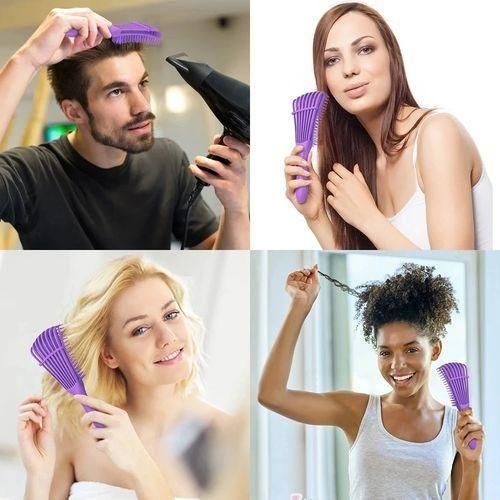 Brosse démêlante Octopus Brush Pour Cheveux Bouclés En Silicone à 8 bras Unisex